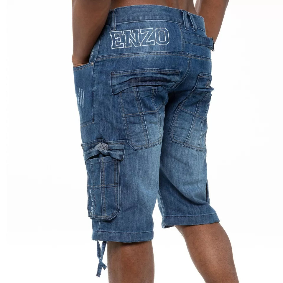 Men's Shorts Cargo Combat Work Shorts Pockets Knee Length Denim Half Pants