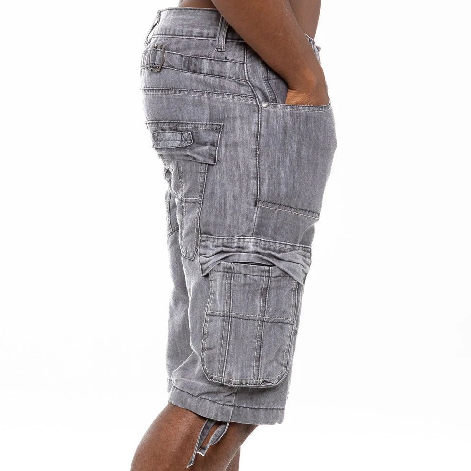 Men's Shorts Cargo Combat Work Shorts Pockets Knee Length Denim Half Pants