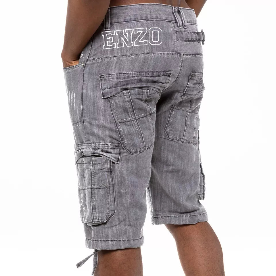 Men's Shorts Cargo Combat Work Shorts Pockets Knee Length Denim Half Pants