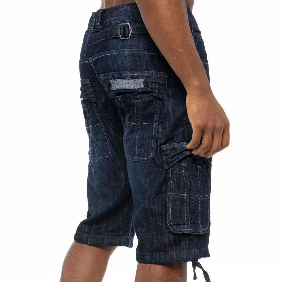 Men's Shorts Cargo Combat Work Shorts Pockets Knee Length Denim Half Pants