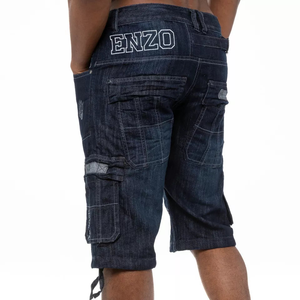 Men's Shorts Cargo Combat Work Shorts Pockets Knee Length Denim Half Pants