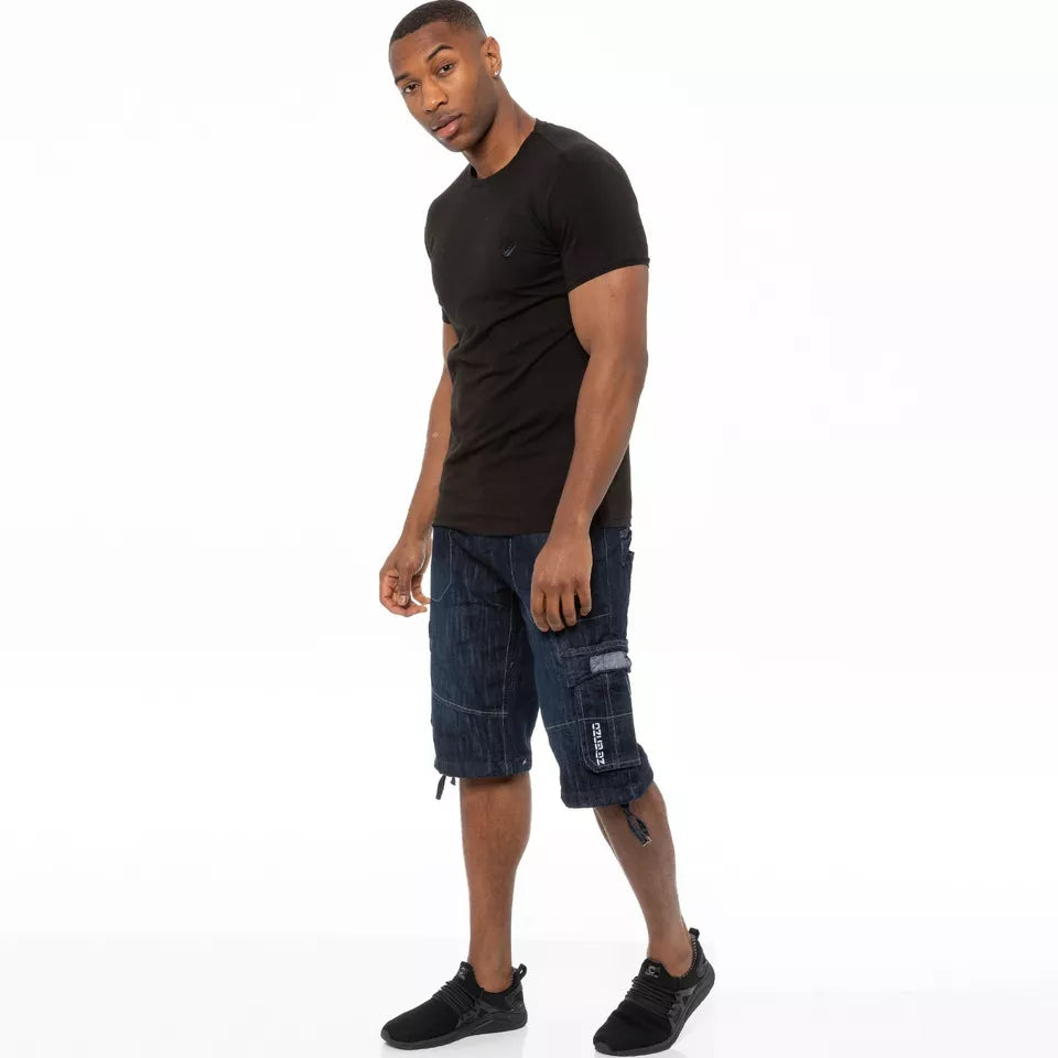 Men's Shorts Cargo Combat Work Shorts Pockets Knee Length Denim Half Pants