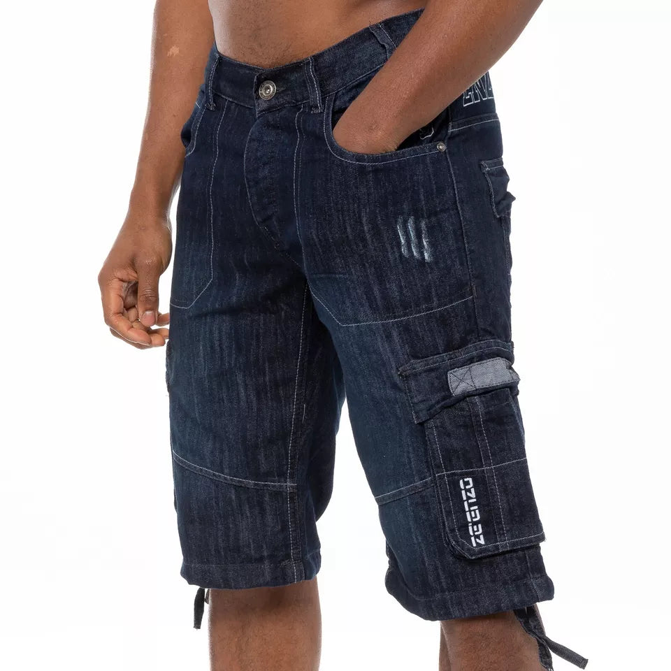 Men's Shorts Cargo Combat Work Shorts Pockets Knee Length Denim Half Pants