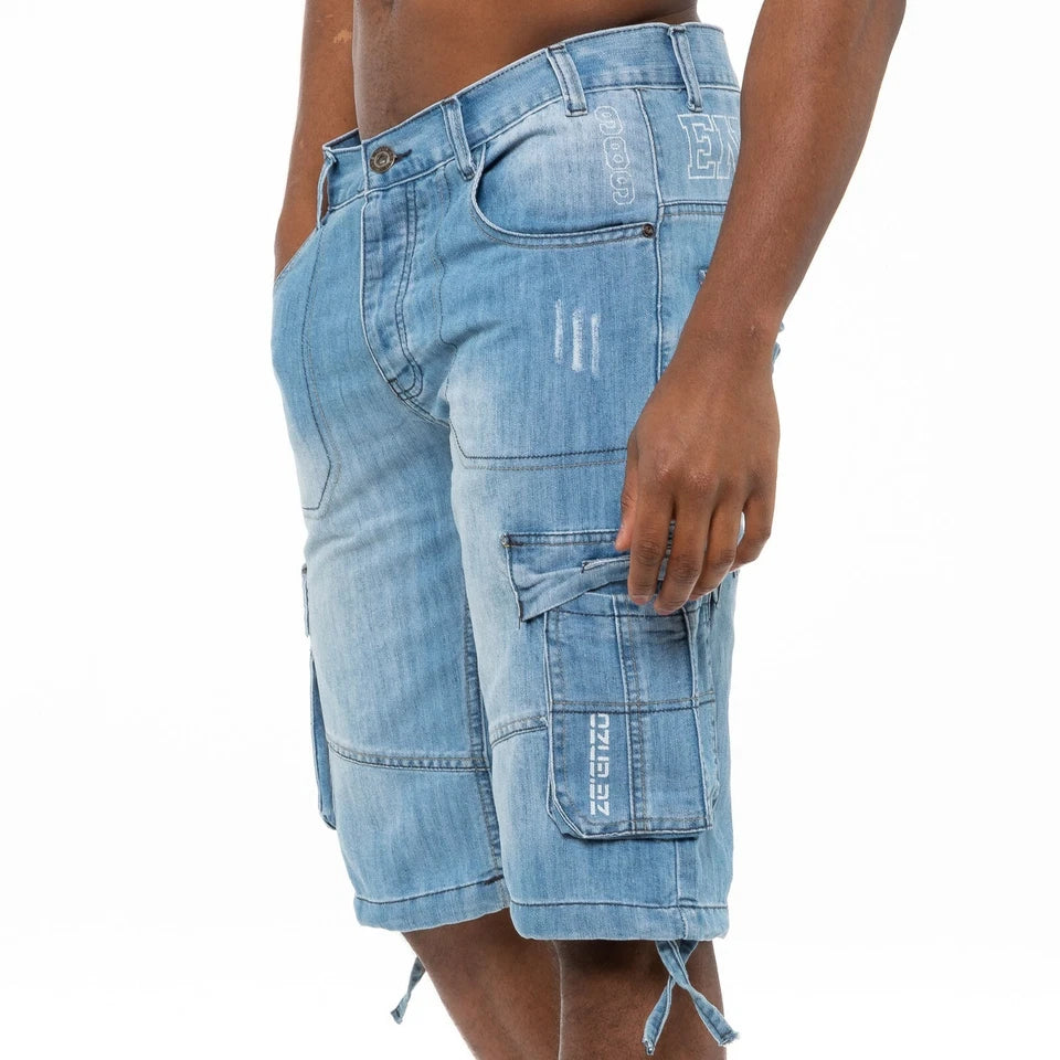 Men's Shorts Cargo Combat Work Shorts Pockets Knee Length Denim Half Pants