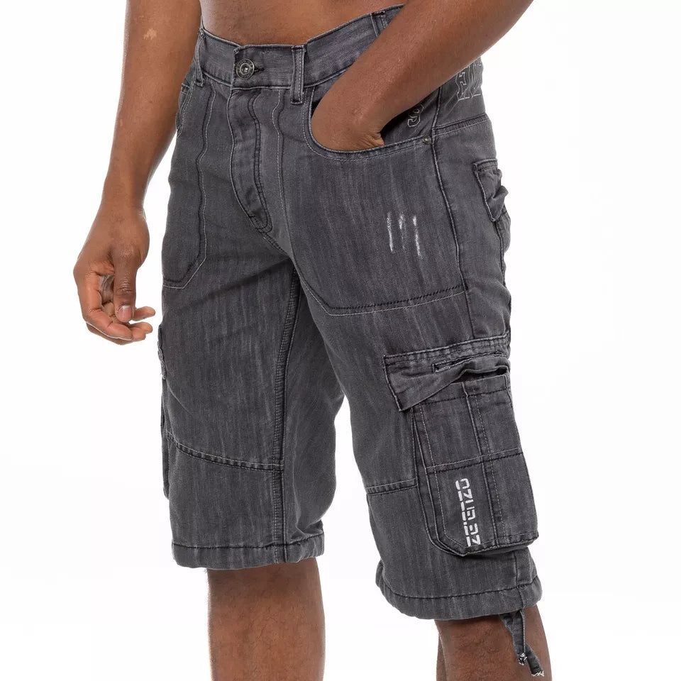Men's Shorts Cargo Combat Work Shorts Pockets Knee Length Denim Half Pants