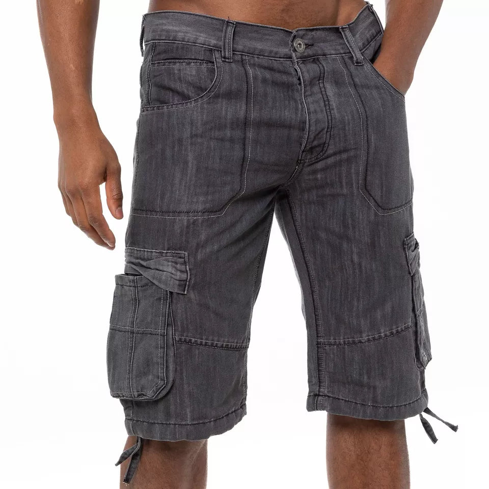 Men's Shorts Cargo Combat Work Shorts Pockets Knee Length Denim Half Pants