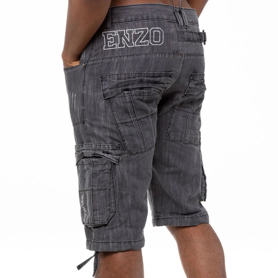 Men's Shorts Cargo Combat Work Shorts Pockets Knee Length Denim Half Pants