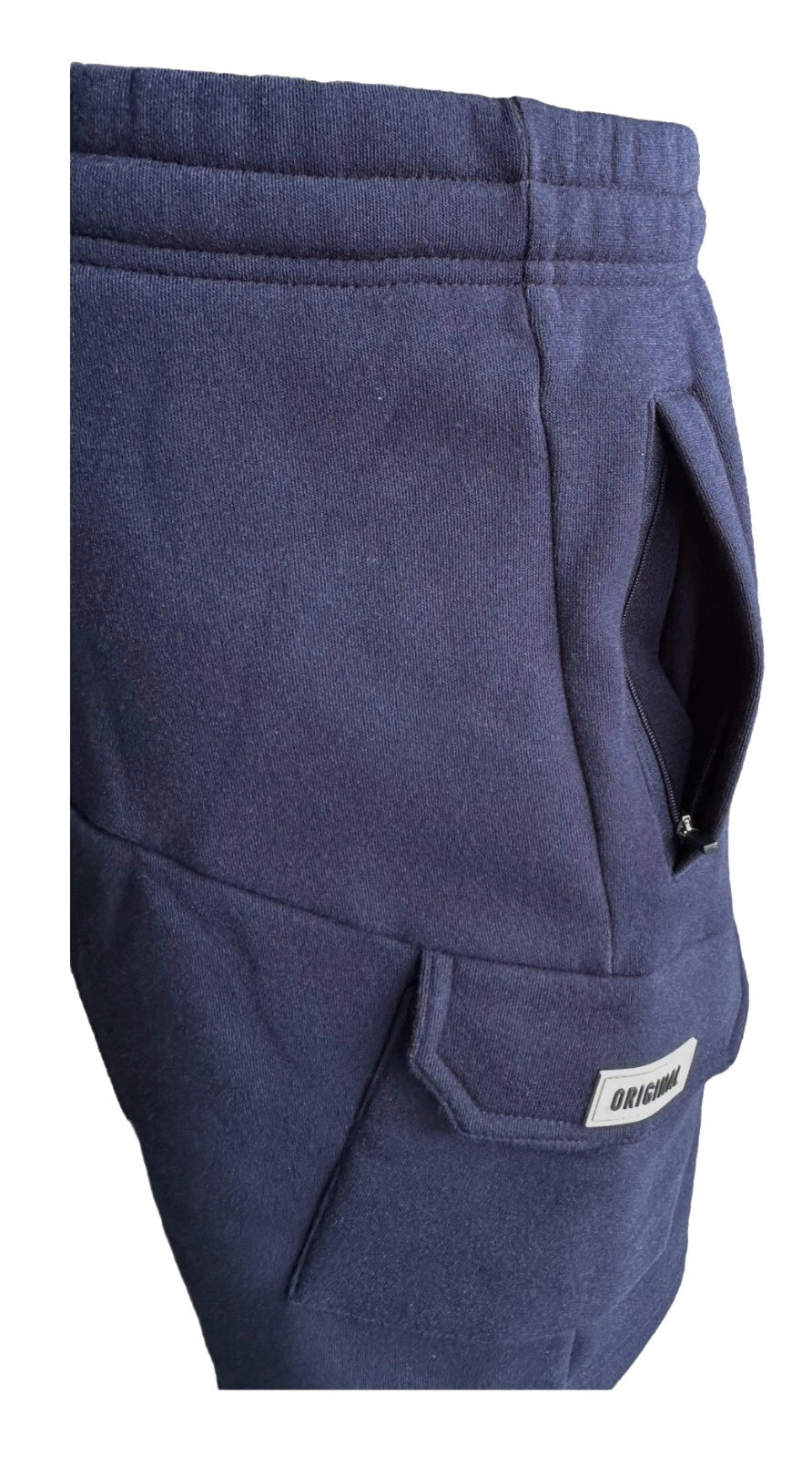 Men's Cargo Fleece Shorts With ZIPS Summer Gym Combat Pocket Elasticated Polycotton Shorts