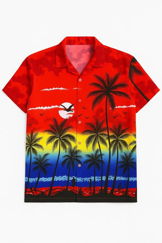 Men's Hawaiian Shirt Palm Tree Aloha Stag Beach Holiday Summer Party Fan Shirt