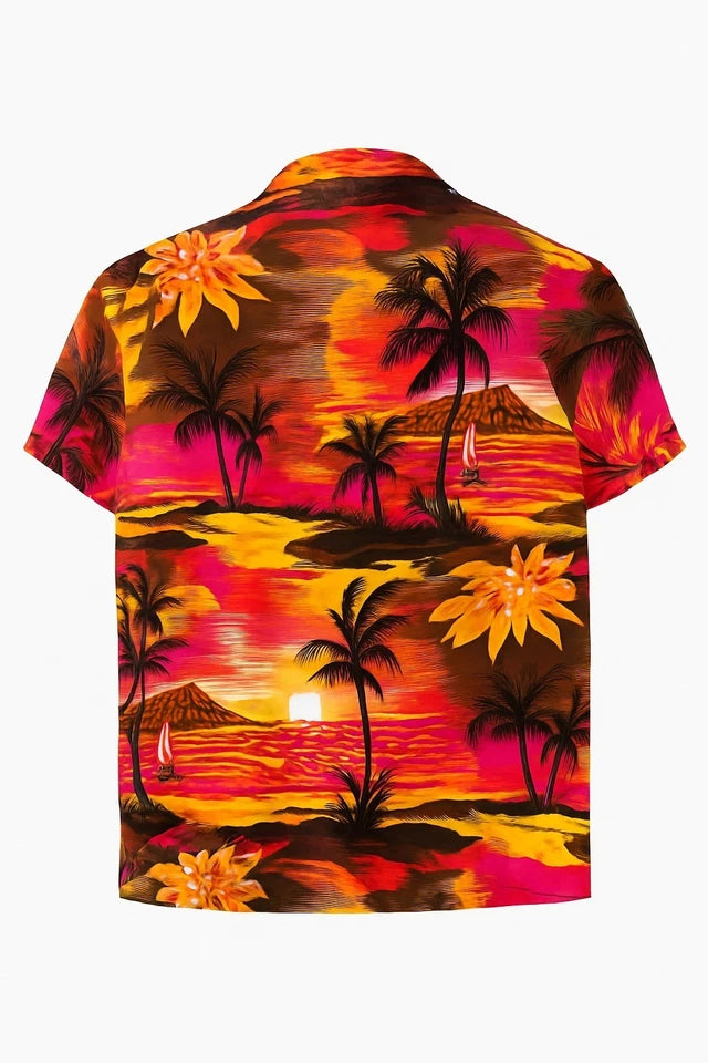 Men's Hawaiian Shirt Palm Tree Aloha Stag Beach Holiday Summer Party Fan Shirt