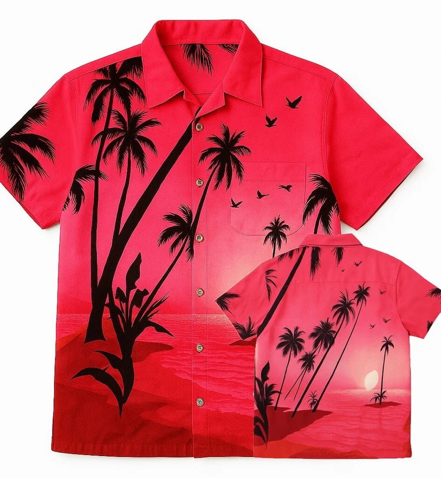 Men's Hawaiian Shirt Palm Tree Aloha Stag Beach Holiday Summer Party Fan Shirt