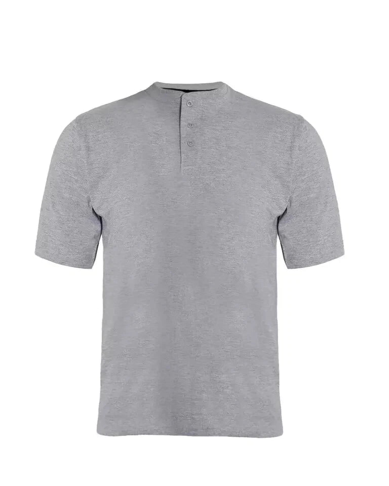 Men's Short Sleeve Henley T-Shirt Premium Quality for Plain Grandad Neck Tops Casual Summer