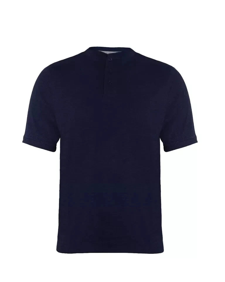 Men's Short Sleeve Henley T-Shirt Premium Quality for Plain Grandad Neck Tops Casual Summer