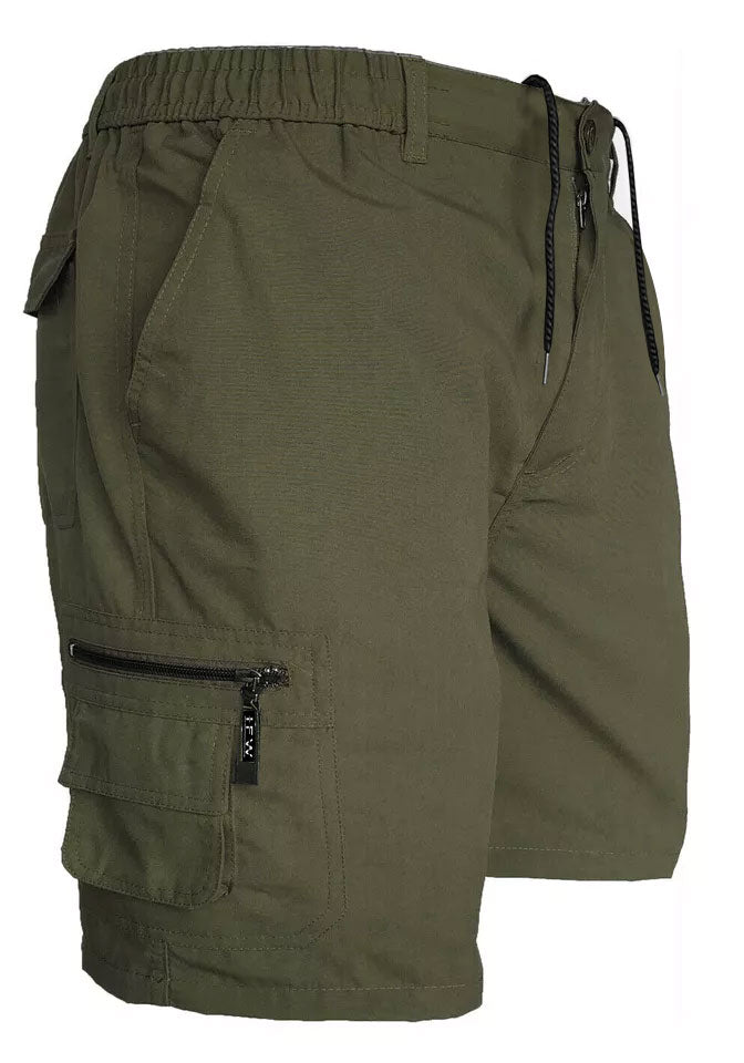 Men’s Cargo Combat Shorts Multi Pocket Elastic Waist Lightweight Plain Summer Short