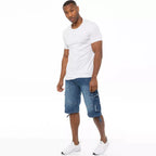 Men's Shorts Cargo Combat Work Shorts Pockets Knee Length Denim Half Pants