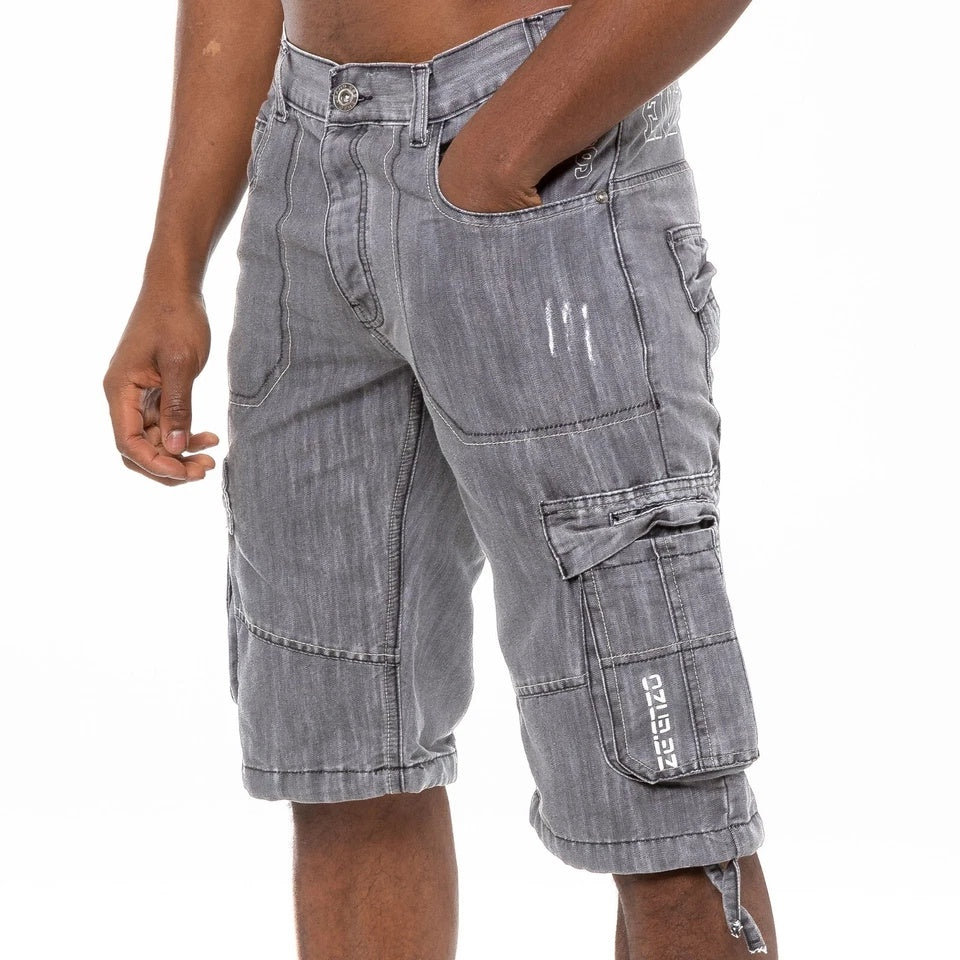Men’s Cargo Combat Work Shorts – Multi-Pocket Denim Knee-Length Half Pants