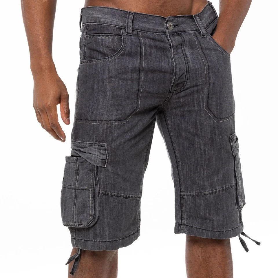 Men’s Cargo Combat Work Shorts – Multi-Pocket Denim Knee-Length Half Pants