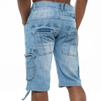 Men's Shorts Cargo Combat Work Shorts Pockets Knee Length Denim Half Pants