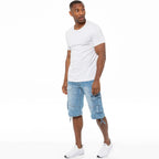 Men's Shorts Cargo Combat Work Shorts Pockets Knee Length Denim Half Pants