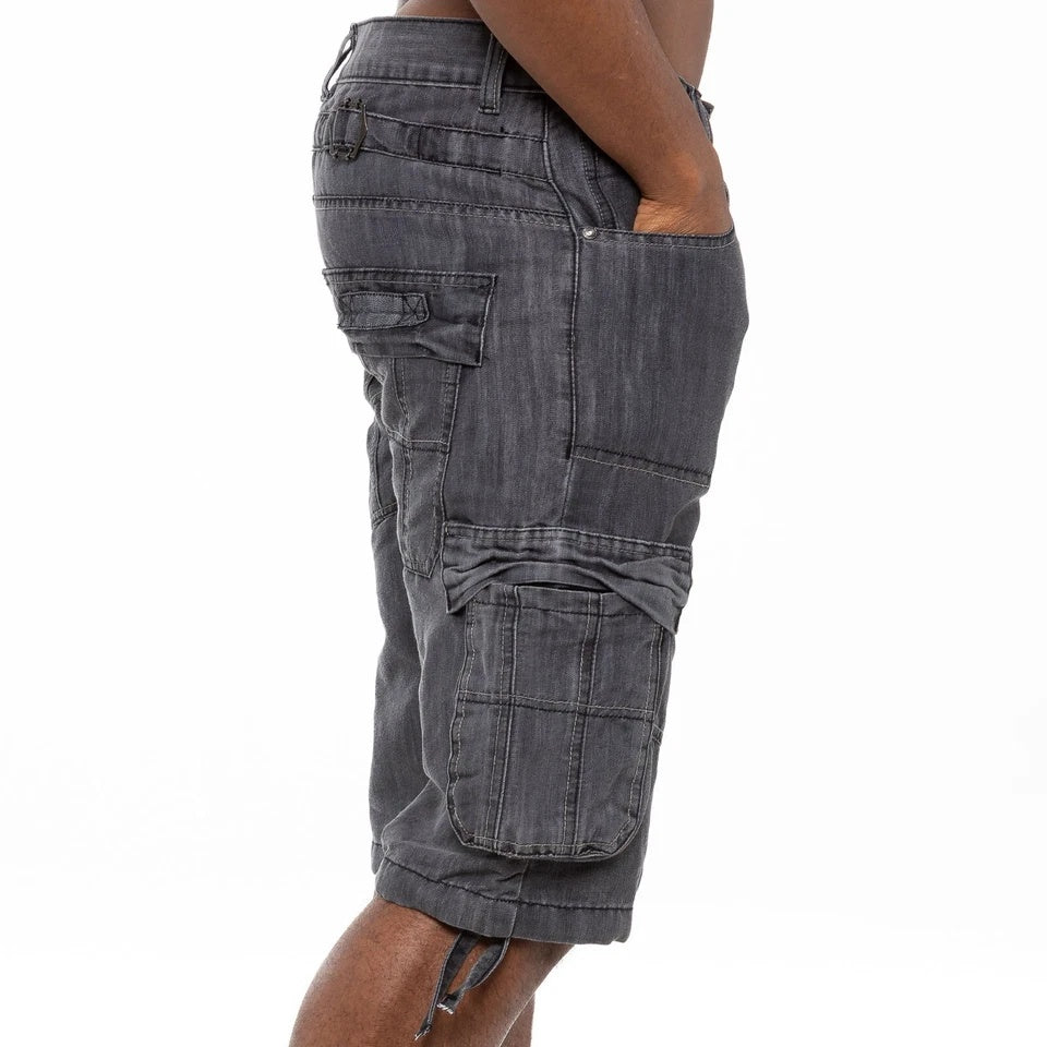Men’s Cargo Combat Work Shorts – Multi-Pocket Denim Knee-Length Half Pants