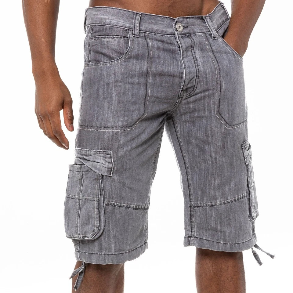 Men’s Cargo Combat Work Shorts – Multi-Pocket Denim Knee-Length Half Pants