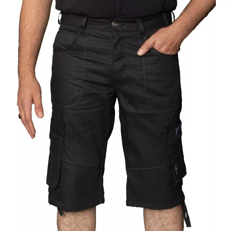 Men’s Cargo Combat Work Shorts – Multi-Pocket Denim Knee-Length Half Pants