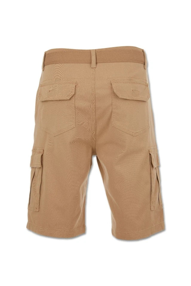 Men’s Stretch Cargo Shorts – Lightweight Cotton Twill Multi-Pocket Belted Casual Shorts