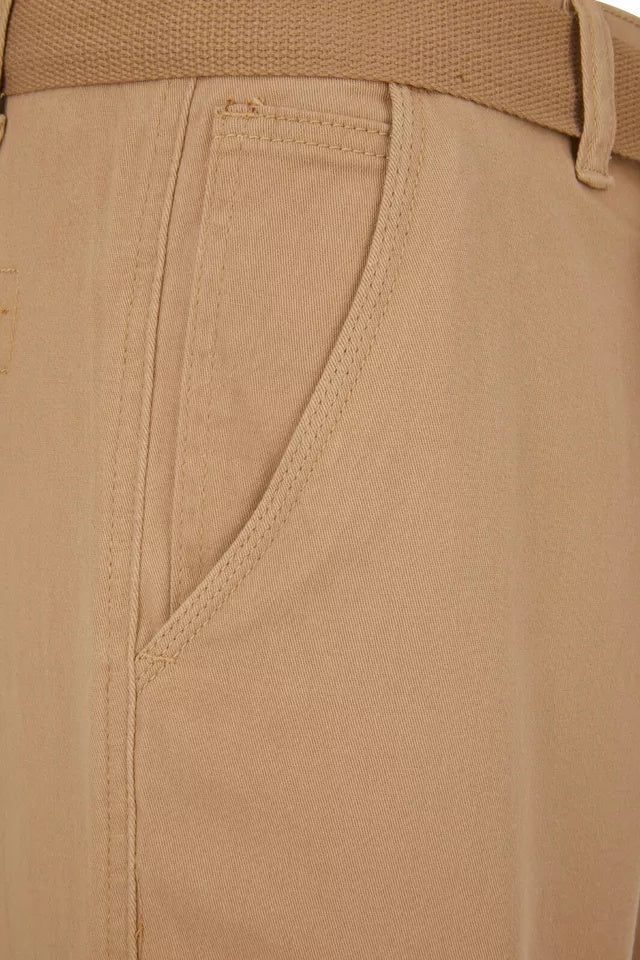 Men’s Stretch Cargo Shorts – Lightweight Cotton Twill Multi-Pocket Belted Casual Shorts