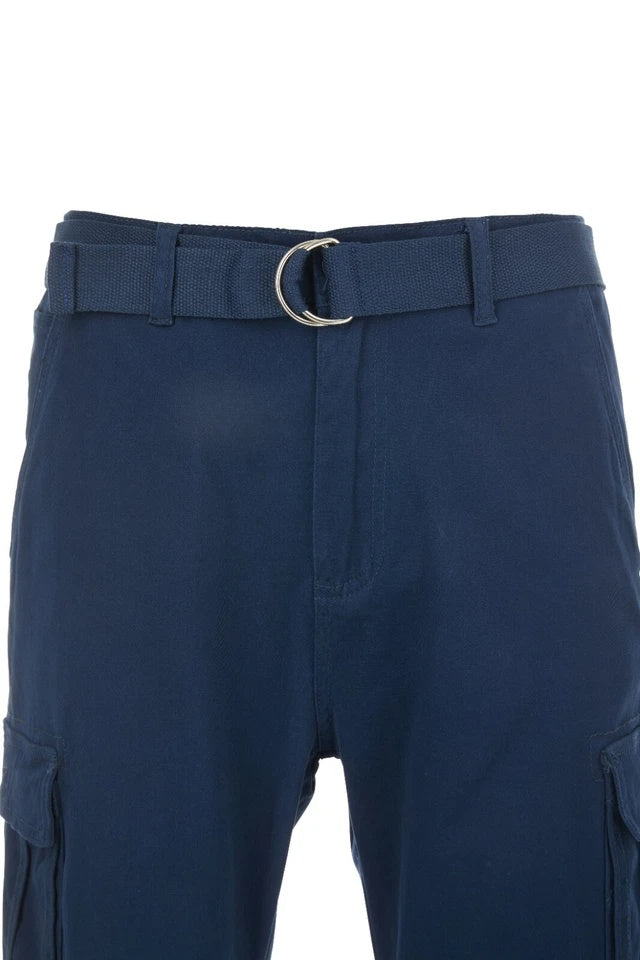 Men’s Stretch Cargo Shorts – Lightweight Cotton Twill Multi-Pocket Belted Casual Shorts
