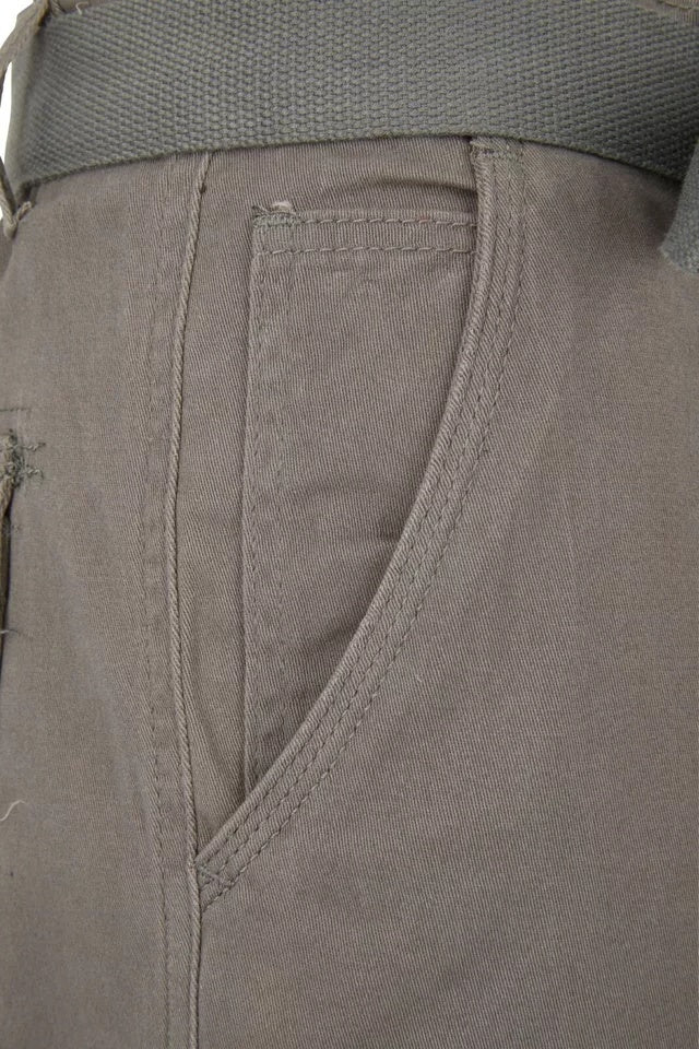 Men’s Stretch Cargo Shorts – Lightweight Cotton Twill Multi-Pocket Belted Casual Shorts