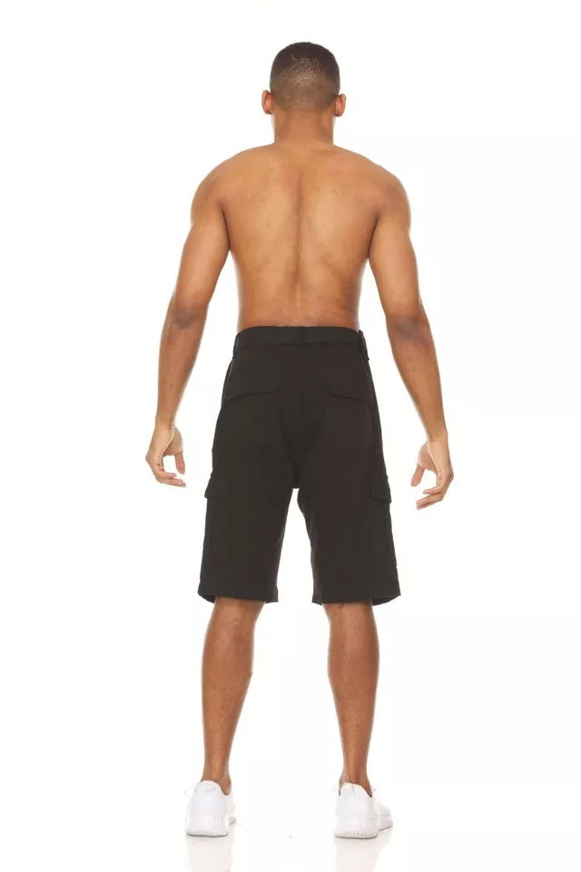 Men’s Stretch Cargo Shorts – Lightweight Cotton Twill Multi-Pocket Belted Casual Shorts