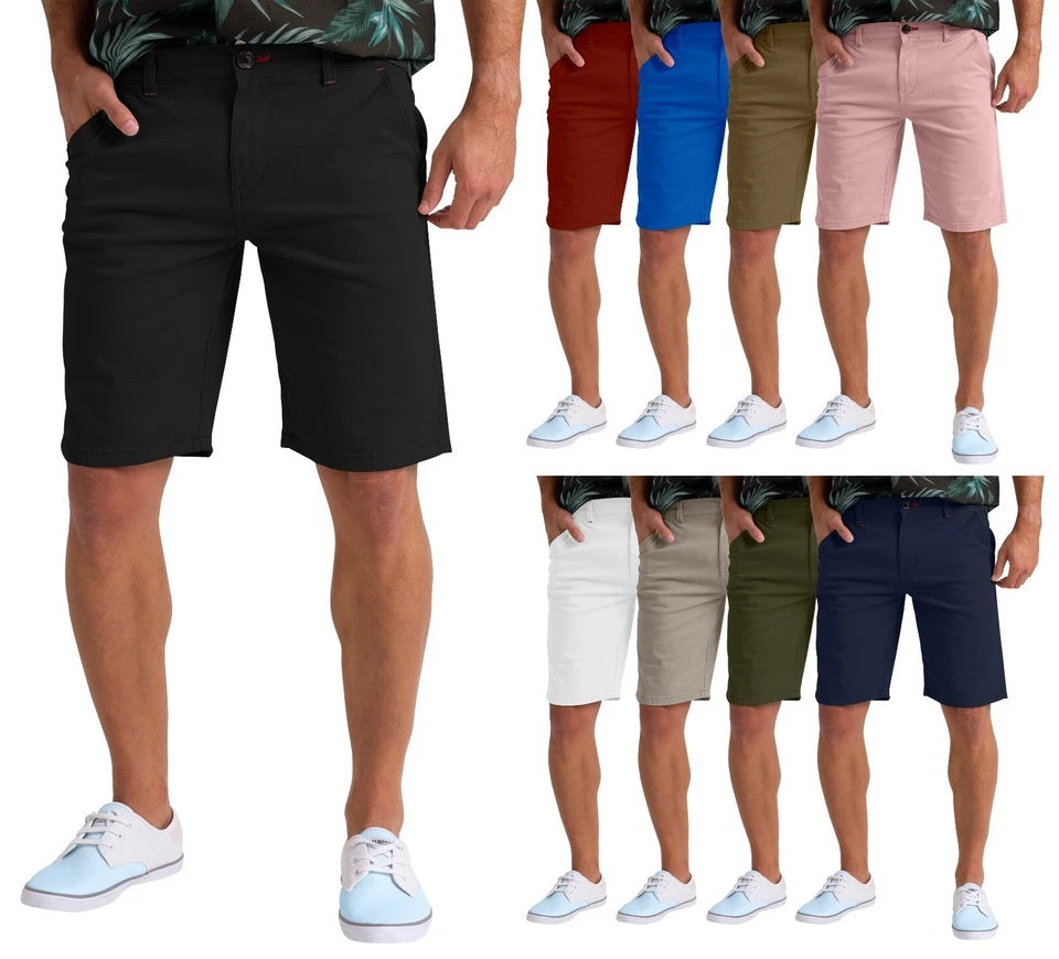 Men’s Stretch Cotton Chino Shorts – Summer Casual Half Pants, Lightweight Cargo Combat Style