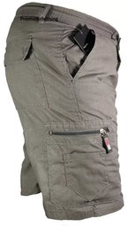 Men's Plain Elasticated Lightweight Shorts Cargo Combat Multi Pocket Cotton