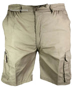 Men's Plain Elasticated Lightweight Shorts Cargo Combat Multi Pocket Cotton