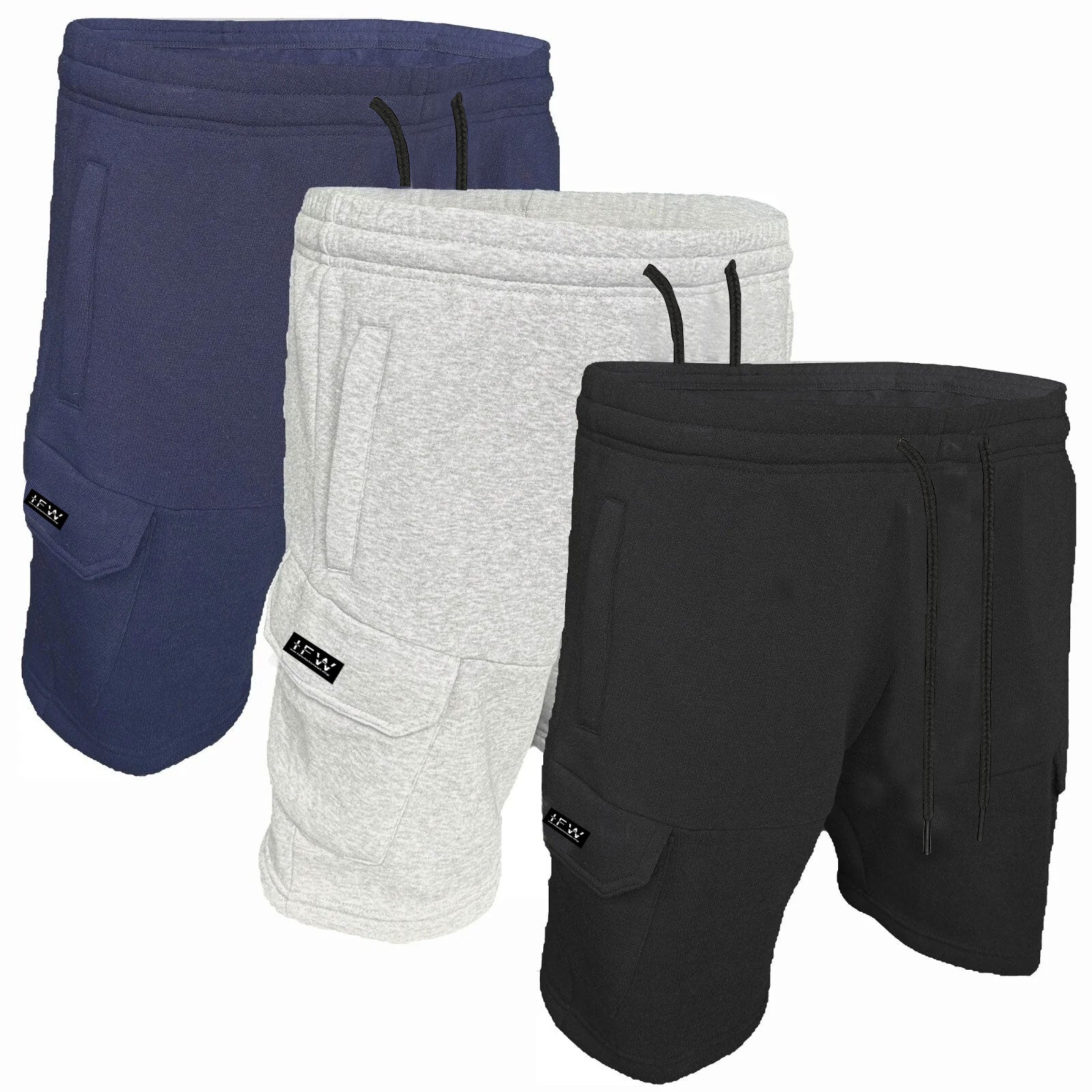 Men’s Fleece Cargo Combat Shorts With Zipper Pockets – Summer Gym & Work Wear Style