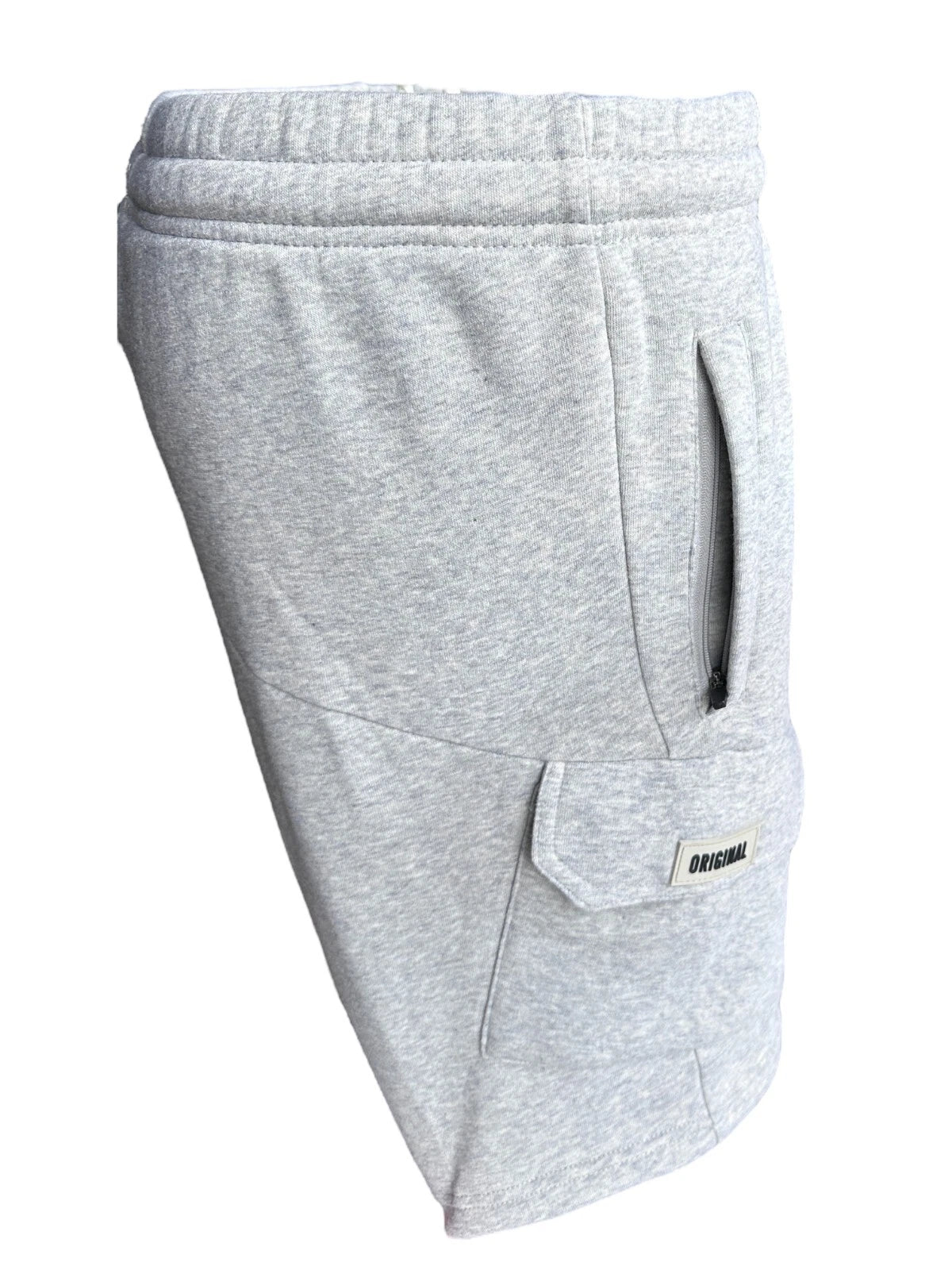 Men's Cargo Fleece Shorts With ZIPS Summer Gym Combat Pocket Elasticated Polycotton Shorts