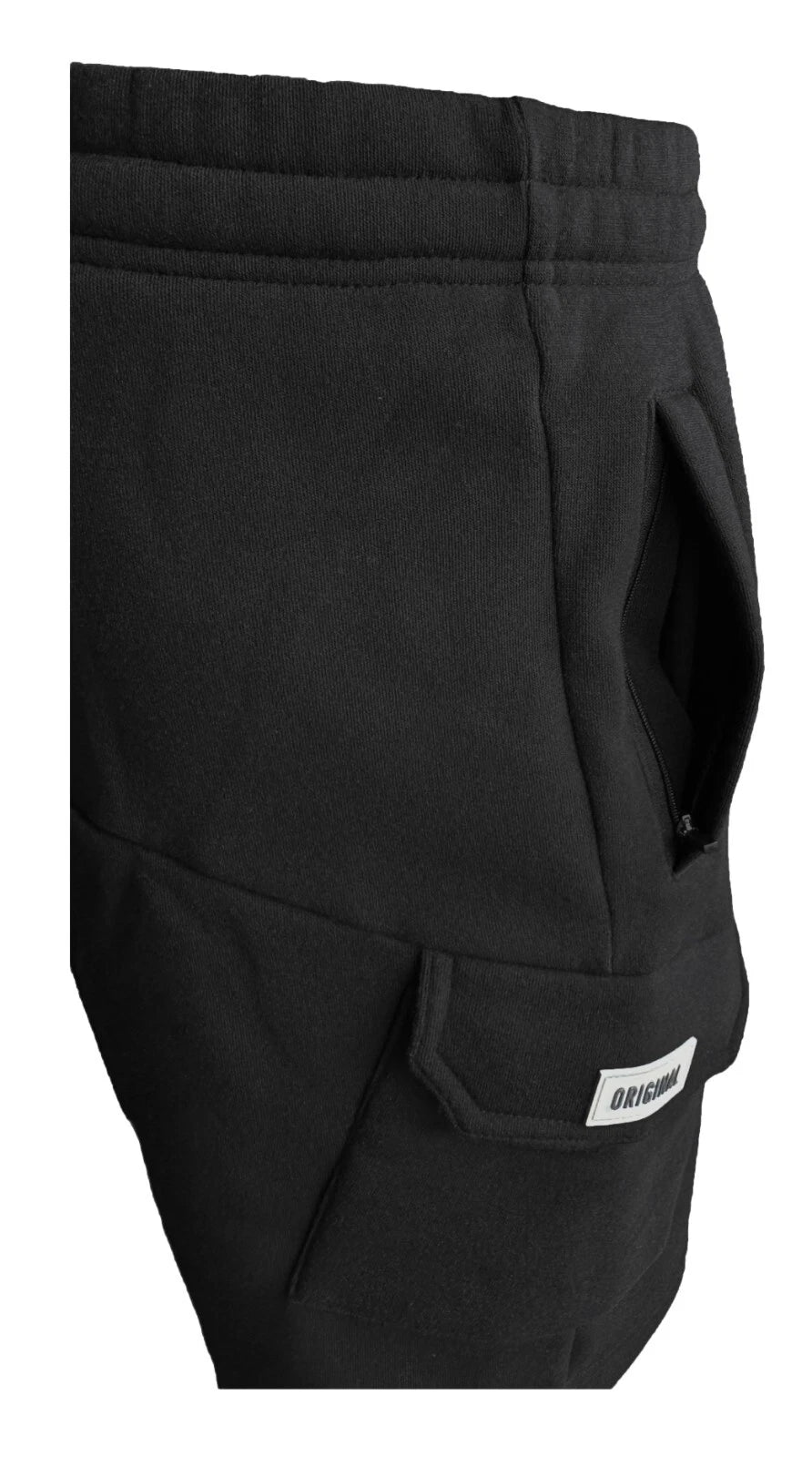 Men's Cargo Fleece Shorts With ZIPS Summer Gym Combat Pocket Elasticated Polycotton Shorts