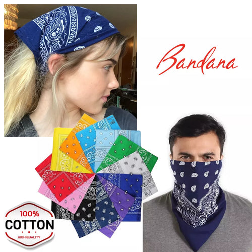 Cotton Paisley Bandanas 22"X22" Scarf Head Neck Bandannas
