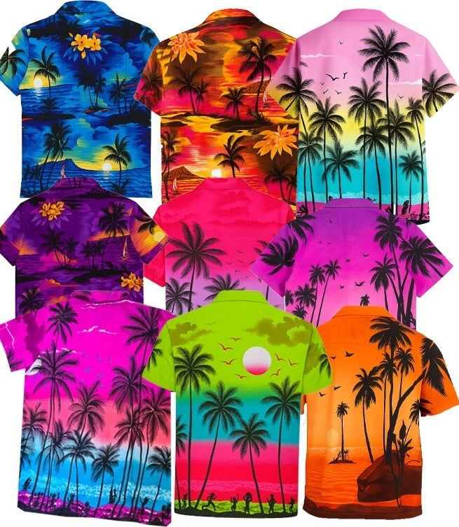 Men's Hawaiian Shirt Palm Tree Aloha Stag Beach Holiday Summer Party Fan Shirt