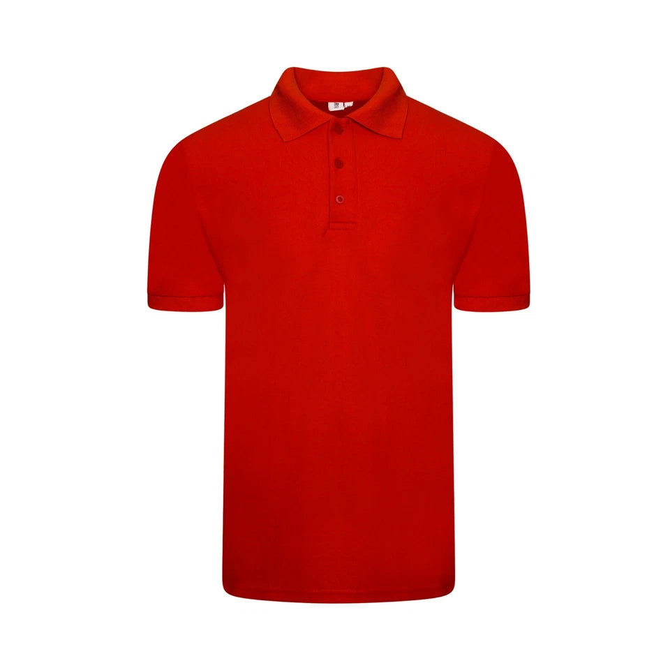 Men's Polo Shirt Short Sleeve Plain Casual Work Wear Uniform Pique Golf Tee Tops