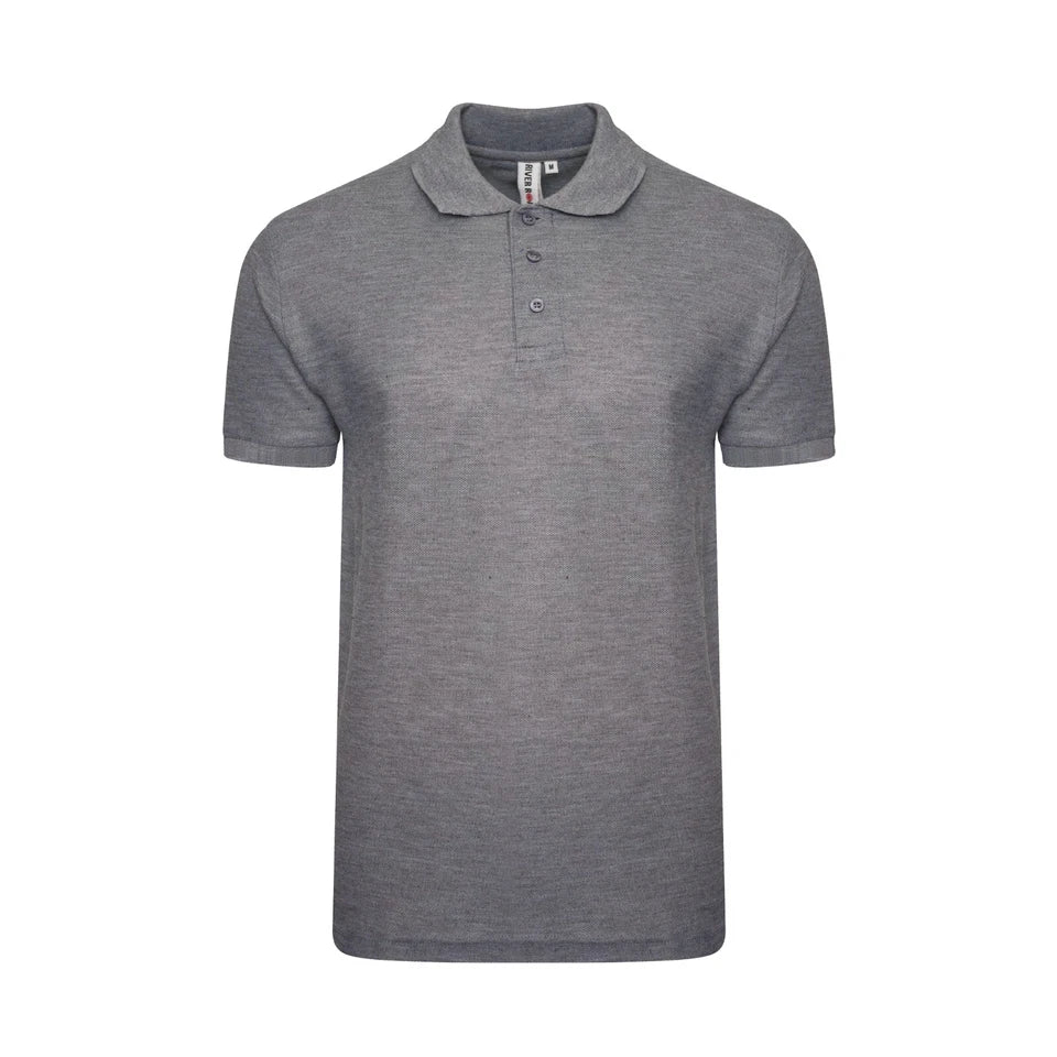 Men's Polo Shirt Short Sleeve Plain Casual Work Wear Uniform Pique Golf Tee Tops