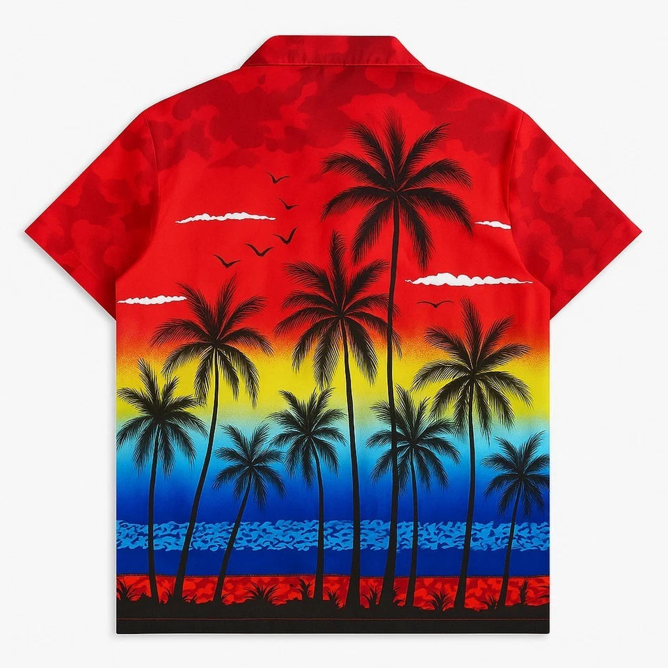 Men's Hawaiian Shirt Palm Tree Aloha Stag Beach Holiday Summer Party Fan Shirt