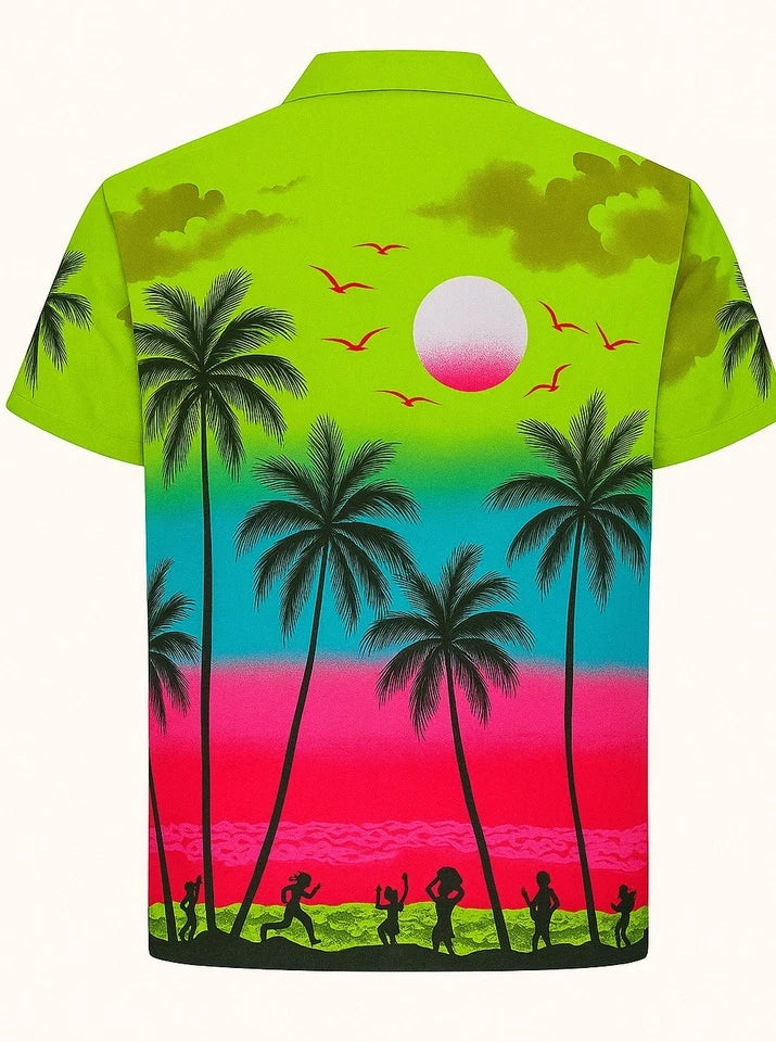 Men's Hawaiian Shirt Palm Tree Aloha Stag Beach Holiday Summer Party Fan Shirt