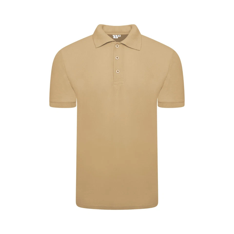 Men's Polo Shirt Short Sleeve Plain Casual Work Wear Uniform Pique Golf Tee Tops