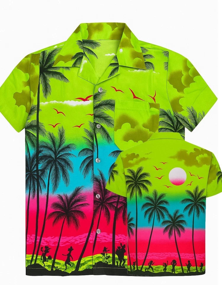 Men's Hawaiian Shirt Palm Tree Aloha Stag Beach Holiday Summer Party Fan Shirt