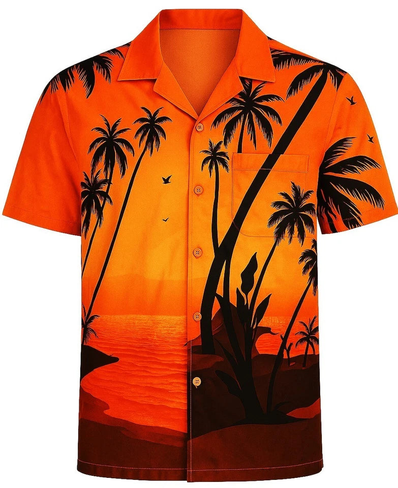 Men's Hawaiian Shirt Palm Tree Aloha Stag Beach Holiday Summer Party Fan Shirt