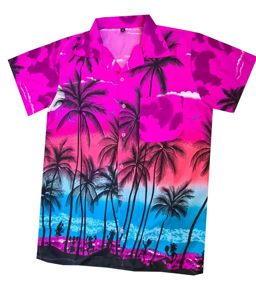 Men's Hawaiian Shirt Palm Tree Aloha Stag Beach Holiday Summer Party Fan Shirt