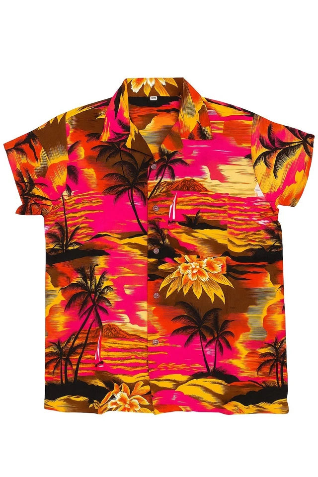 Men's Hawaiian Shirt Palm Tree Aloha Stag Beach Holiday Summer Party Fan Shirt