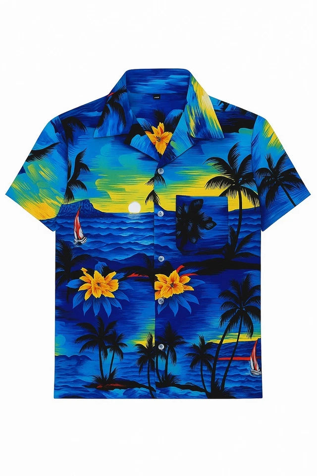 Men's Hawaiian Shirt Palm Tree Aloha Stag Beach Holiday Summer Party Fan Shirt