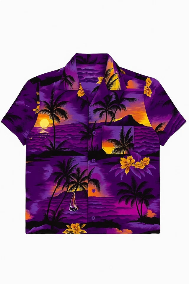 Men's Hawaiian Shirt Palm Tree Aloha Stag Beach Holiday Summer Party Fan Shirt